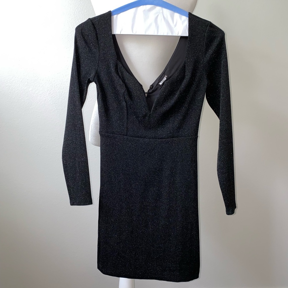 Express Black Shimmer Mini Dress